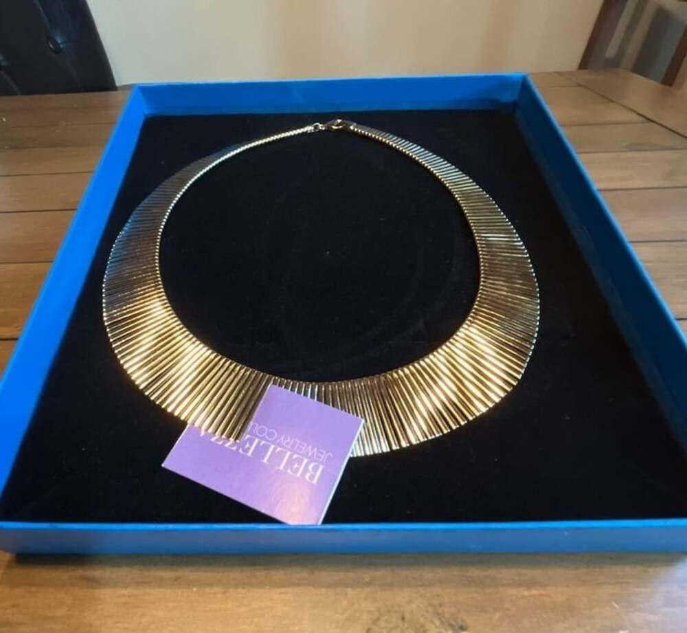 Bellezza Jewelry Collection 18K Yellow Gold Over Bronze Cleopatra Collar Necklac